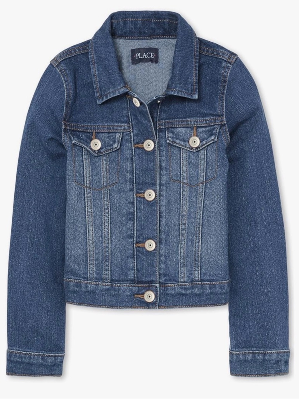 The Children's Place Indigo Blue Girls' Denim Jacket, XL (14)
